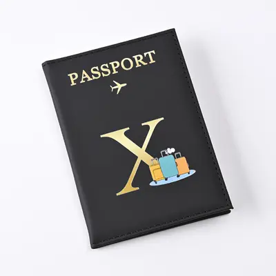 现货批发字母设计皮革护照套pu皮质护照夹passport护照包