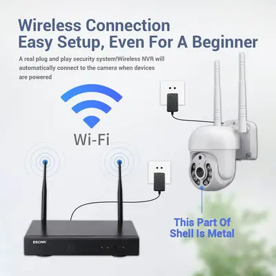 Kablosuz wifi PTZ CCTV Kamera Kiti kablosuz dome güvenlik kamera seti