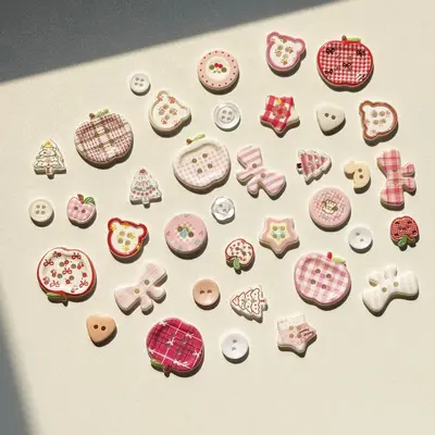 Mixed colorful cartoon printed handmade sewing buttons