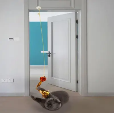 Door-Hanging Swing Cat Teaser with Elastic Retractable Rope - 5