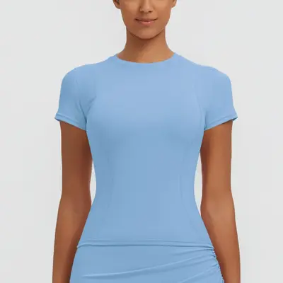 Women's Quick-Dry Thin Breathable Yoga Top T-Shirt, High Stretch - 13