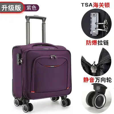 Oxford Cloth Men's Suitcase with Combination Lock and Universal Wheels - 11