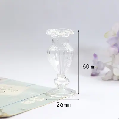 Mini Handmade Glass Vase for Eternal Flowers Desk Decor - 10
