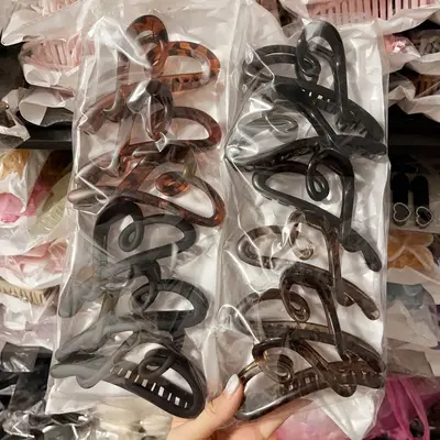 Combination claw clip rectangle square Korean style large size women simple and elegant back of head shark clip frosted hair claw clip - 11