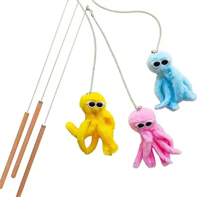 Octopus Cat Teaser Wand Toy with Bell - 6