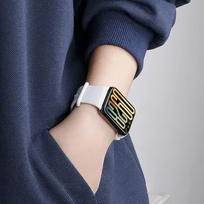 Silicone Strap for Redmi Watch 6/5/4, Solid Color TPE Strap for Xiaomi Band 8/9/10 Pro Watch Band