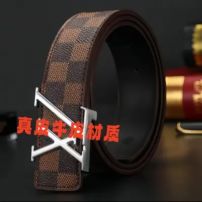 Neuer Herren-Ledergürtel 3,8 cm breit mit XL-Buchstabenschnalle, glatte Schnalle, Herrengürtel, jugendlich, koreanischer Stil, modisch, Geschäftskollektion - 4