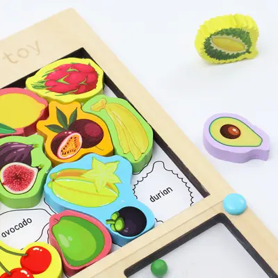 Eğlenceli Labirent Puzzle 3'ü 1 Arada Manyetik Ahşap Bilyeli Oyuncak - 5