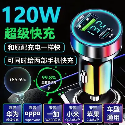 Kfz-Ladeadapter Type-C Dual-Schnellladung, PD für Apple und Huawei