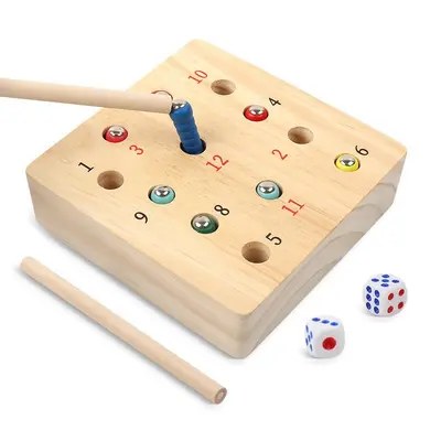 Magnetisches Holz-Angelspiel mit Bienen-Klemmen, Frühlernspielzeug - 10