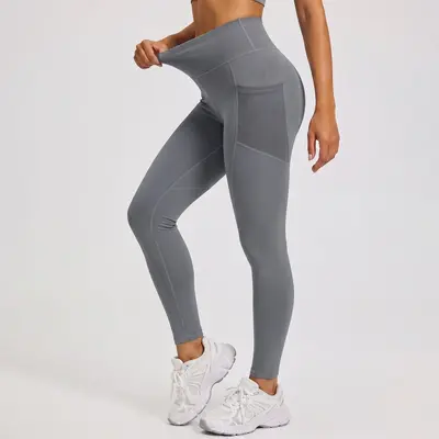 Juyitang Outer-Wear Peach Butt Thin Style Running Lift Hip Sports Fitness Tight Mesh Side Pocket Yoga Pants - 10