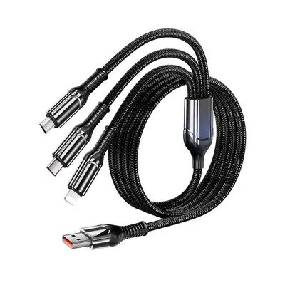 120W Super Fast Charging 3-in-1 Data Cable with Digital Display Suitable for Huawei Honor Apple 15/16 Xiaomi Charging Cable - 9