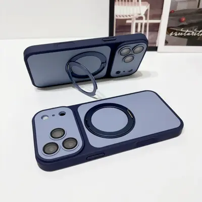iPhone 18 Pro Max case, magnetic stand, soft touch, dual color - 11