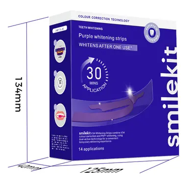 Grenzüberschreitender neuer V34 Violett Zahnaufhellungsstreifen Whitening Strips Zahnbleaching-Streifen aufhellend entgelbend leuchtend weiße Zahnstreifen - 8