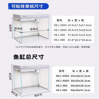 HEJ Mini-Aquarium aus extra klarem Glas mit Sauerstoffanreicherung, Tischaquarium
