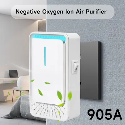 Negative ion air purifier, smart sterilization, smoke removal, odor elimination, plug and play model for home office with rapid PM2.5 filtration