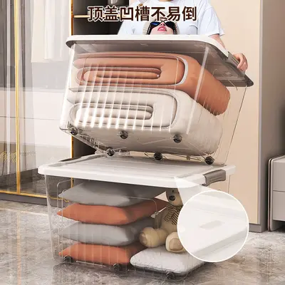 一件代发透明收纳箱家用衣服储物箱玩具收纳盒大容量收纳整理箱 - 5