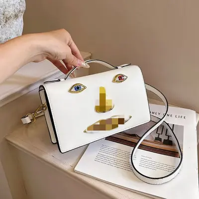 Women's Silver Patent Leather Small Square Handbag with Shoulder Strap - 8