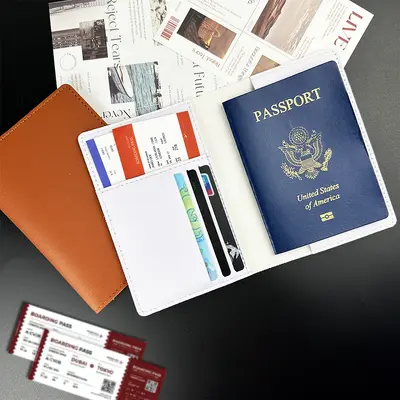Çoklu kart yuvalı deri pasaport koruma seti pu kalınlaştırılmış deri çok fonksiyonlu pasaport çantası seyahat pasaportluk
