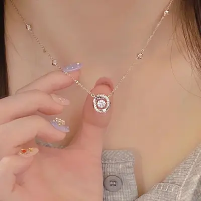 S999 silver Möbius ring heartbeat pendant niche design - 1