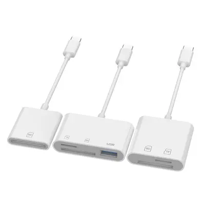 Apple 171615 Android telefonlar için uygun Tip-C'den SD TF CF'ye kamera çok fonksiyonlu kart okuyucu hepsi bir arada