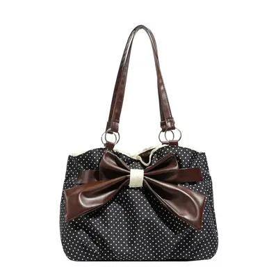 Polka Dot Bow Lace Underarm Women's Bag, Large Capacity Commuter Bag