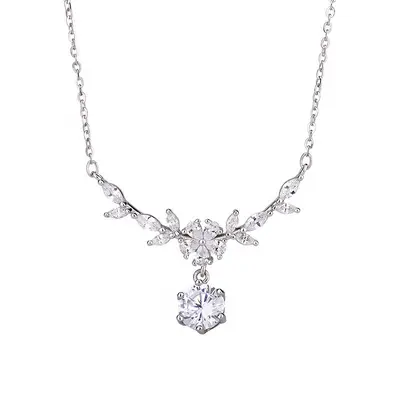 999er Silber Blüten Ähren Halskette, Wald-Stil - 5