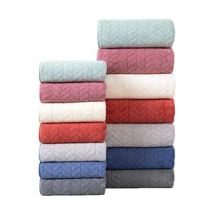 Cross-border OEM Temu Drop-shipping Towel Coral Fleece Towel Wheat Ear Towel Binding Large Bath Towel Beach Towel