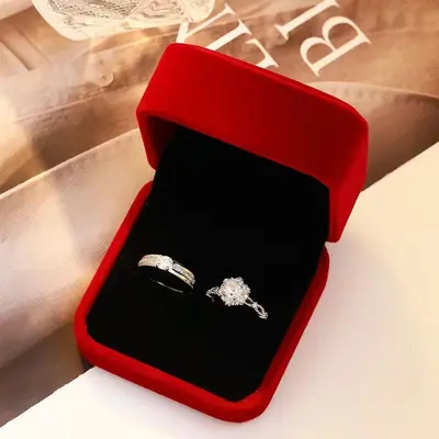 Bir karat çiftler yüzüğü moissanite taş ayarlanabilir - 6