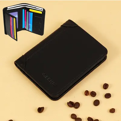 Retro Ultra Slim Men's Tri-Fold Short Wallet with License Slot - 8
