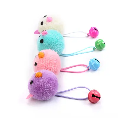 Factory Cross-Border Exclusive Cute Mouse-Shaped Cat Toy with Bell, Self-Play Interactive Mini Mouse Toy for Cats to Relieve Boredom