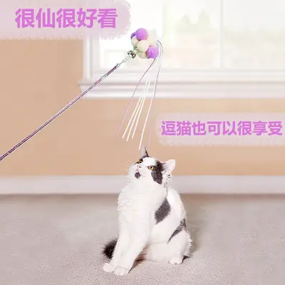 Durable Chew-Resistant Feather Cat Teaser Wand with Sound Bell - 5