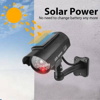Solar fake security camera with LED light - 4