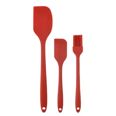 Silikon sıyırıcı üç parçalı set hepsi bir arada sıyırıcı seti mutfak pişirme araçları kek kreması sıyırıcı silikon yağ fırçası - 7