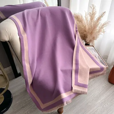 Women's Imitation Cashmere Scarf, Thick, Soft, Double-Sided Shawl - 9