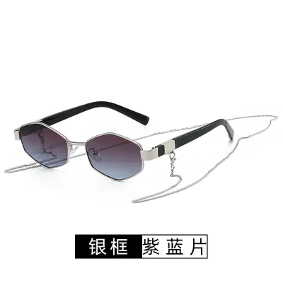 Women's Polygon Metal Sunglasses Ins Style Fashion Accessory - 9