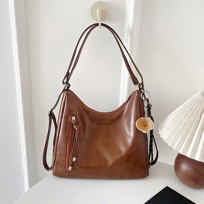 Retro Large-Capacity Women's Backpack and Shoulder Tote Bag - 3