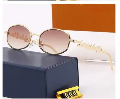 Cross-border Same Style as Lvjia 2026 New European and American Trend Metal Oval Hollow Sunglasses Fashion Sunglasses Manufacturer - 9