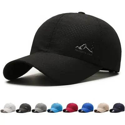 Sommer-Schnelltrocknende Baseballkappe mit Bergspitzen-Druck, perforierte Spitzkappe für Outdoor-Sport und Freizeit-Sonnenhut, Cross-Border-Livestream - 1
