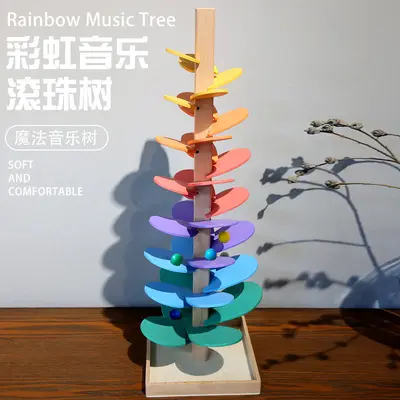 Regenbogen-Musikbaum aus Holz, Lernspielzeug für Kinder, Frühförderung - 3