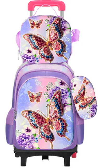 Trolley Schoolbag for Ages 6-12, 3D Hard Shell, 3-Piece Set - 6