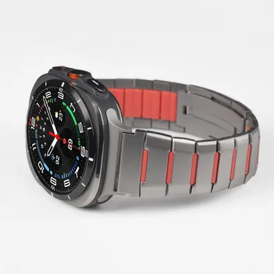 Samsung Galaxy Watch8 Compatible 47mm Rubber and Stainless Steel Watch Strap - 11