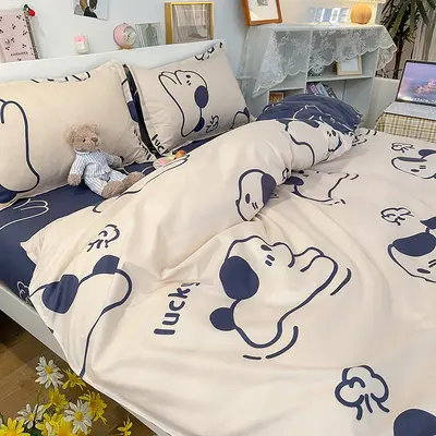 Manufacturer wholesale four-piece cartoon pattern bedding set, single sheet, dormitory sheet, duvet cover, ins-style quilt cover, three-piece set, autumn 3.