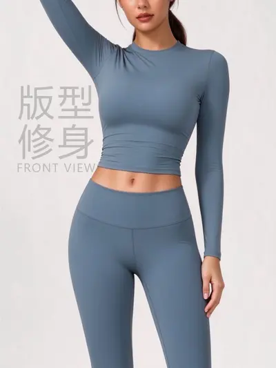 Mingda Sport-Oberteil mit Bauchkontrolle, Langarm - 4