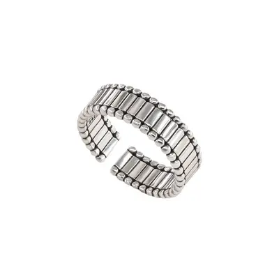 Geometric silver ring for women, minimalist - 5