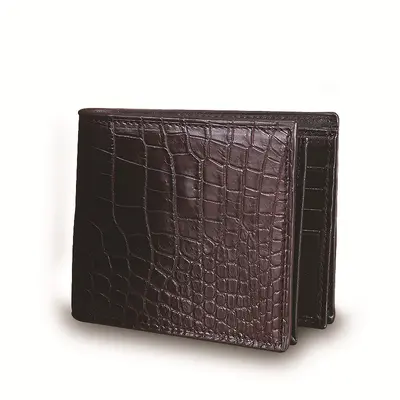Genuine Thai Crocodile Leather Men's Wallet, Short, Multi-Card Slots - 8