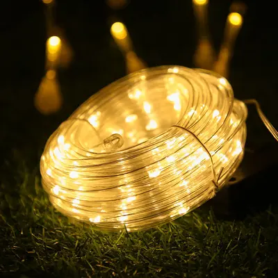 LED Solar String Lights, Copper Wire, Waterproof Decorative Colored Outdoor Light String - 7