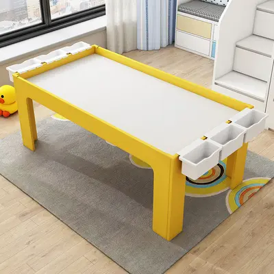 Multifunctional Children's Building Block Table with Sand Tray - 3