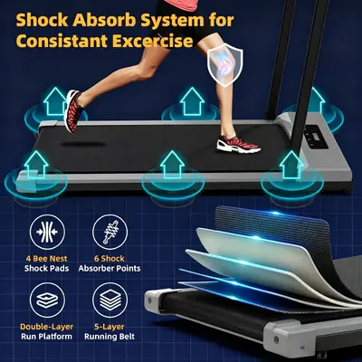 Walking Pad Laufband mit Steigung, tragbar