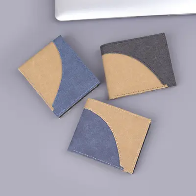 Kurze Herrenbrieftasche aus Jeansstoff mit 9 Kartenfächern - 3